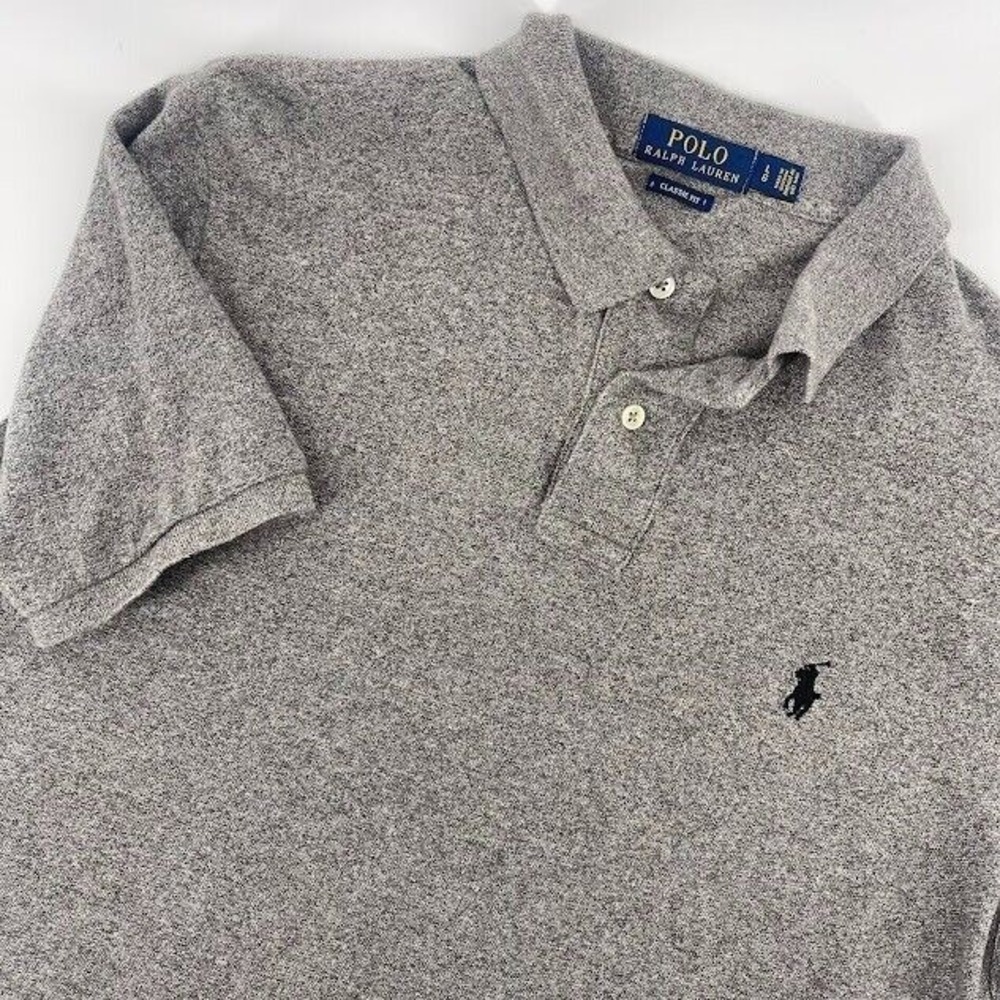 Polo by Ralph Lauren Gray Heather Polo Shirt with Navy Pony